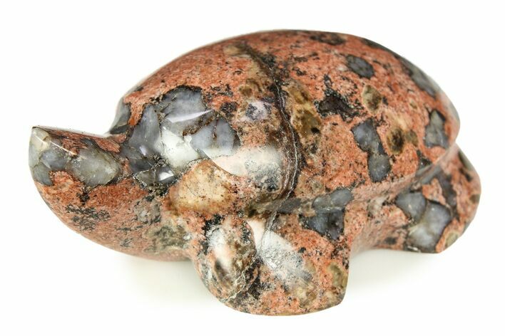 Carved Red Flower Granite Turtle - Arizona #308539